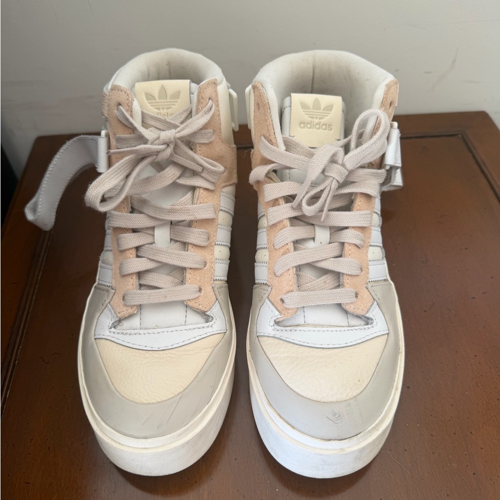 Adidas Women’s Size 9 Forum Bonega Mid Sneaker- 'Ecru Tint Bliss Orange'